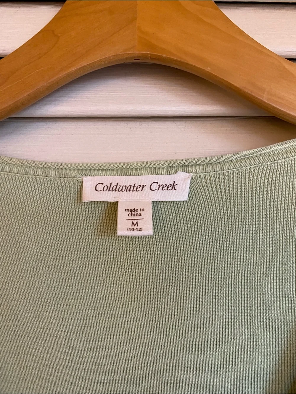 Coldwater Creek Women's Sage Green Button-Front Cardigan Sweater